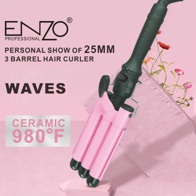 ✨ Enzo Waves 1967 – جهاز تجعيد الشعر 3 سيراميك ✨